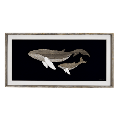  The White's Emporium's "The Mother" driftwood art piece features two humpback whales made from reclaimed wood and driftwood sourced in Newfoundland. 